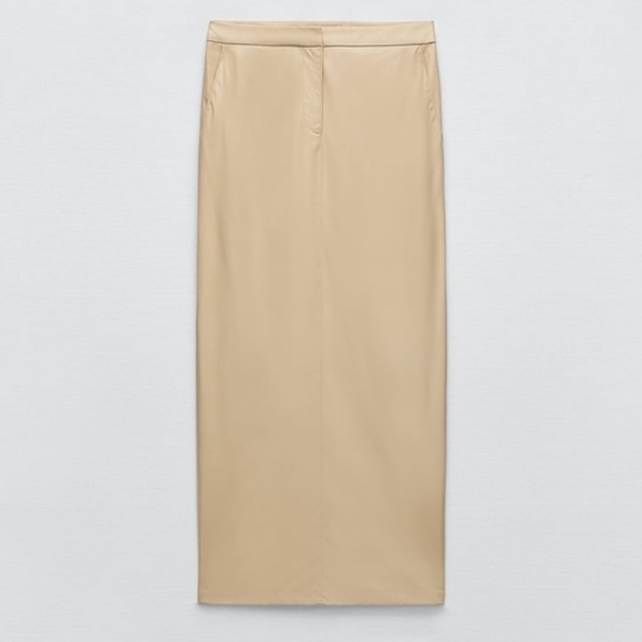 ZARA Faux leather midi skirt - Picture 4 of 9